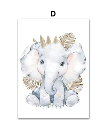 Jungle Animal Children's Room Wall Art Canvas Painting