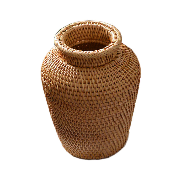 Rattan-Ornamente, Blumenvasen für Trockenblumen, kreative Vasen, dekorative Tischblumenkörbe