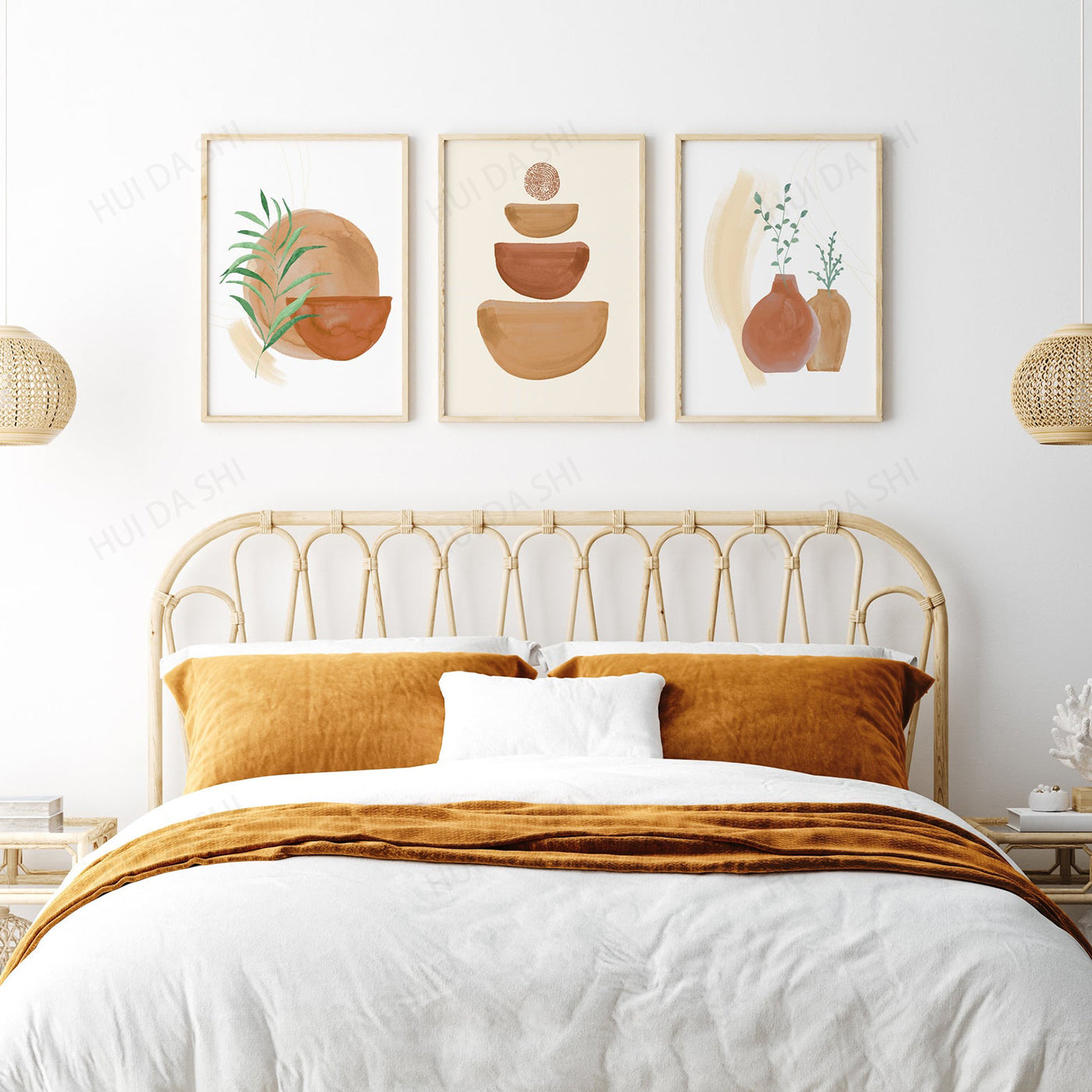 Wanddekoration aus Leinwand im Boho-Stil, Heimdekoration