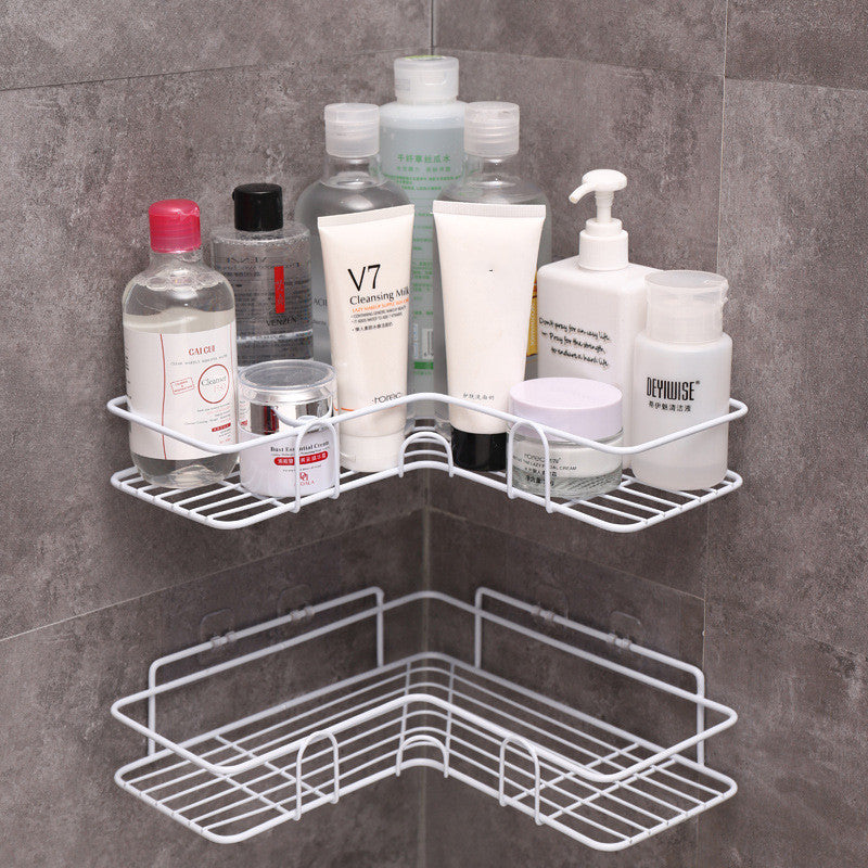 Étagère d'angle pour salle de bain, cadre de douche, accessoires de cuisine en fer forgé, support de rangement, étagères de salle de bain, équipement de salle de bain