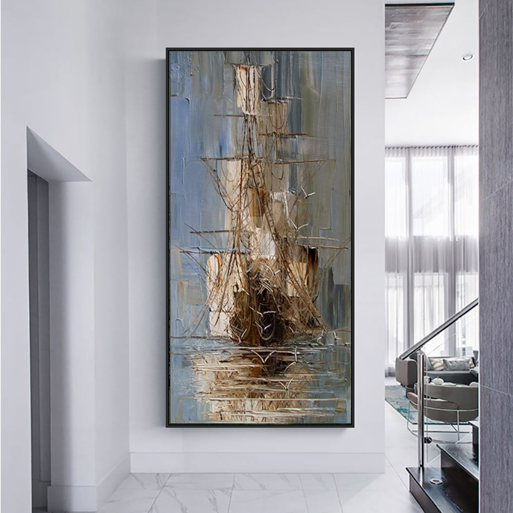 Piratenschiff-Leinwandbild, nautische Wandkunst