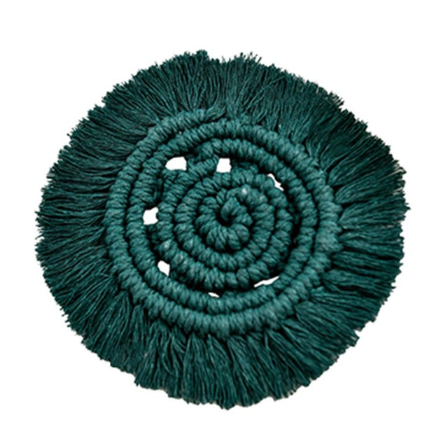 Dessous de verre en macramé tissés à la main, sets de table tressés en corde de coton