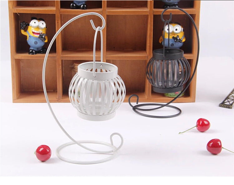 Lanterne de jardin chinoise en fonte, support en verre et métal pour bougie