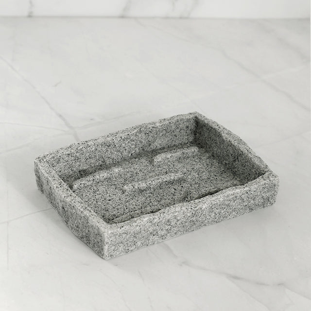 Ensemble d'accessoires de salle de bain en résine imitation granit, savon liquide D