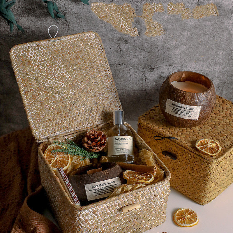 Coffret cadeau de bougie parfumée en pot de noix de coco pour la Saint-Valentin