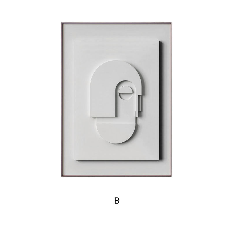 Peinture abstraite géométrique 3D Morandi à suspendre