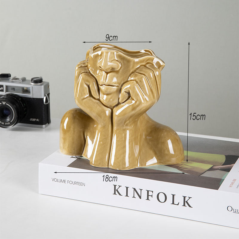 Keramikvasen für die Heimdekoration, Blumenvasen-Skulpturen, Kunsthandwerk