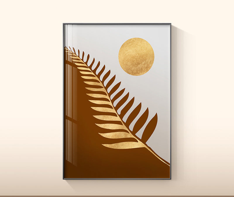 Wandbild mit Blättern auf Leinwand, botanische Wohndekoration