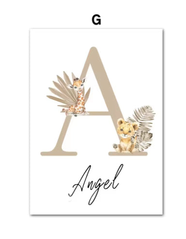 Jungle Animal Children's Room Wall Art Canvas Painting