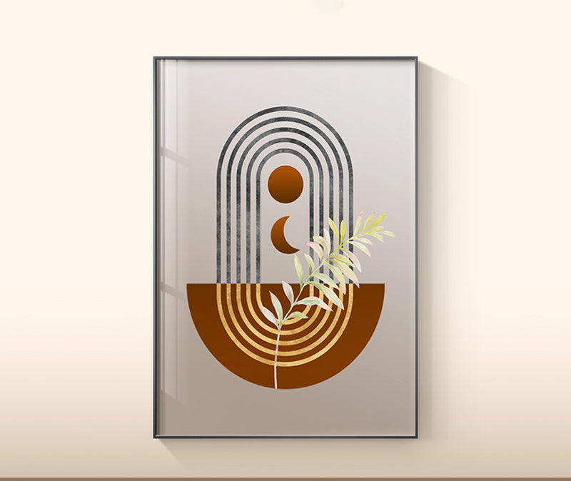 Wandbild mit Blättern auf Leinwand, botanische Wohndekoration