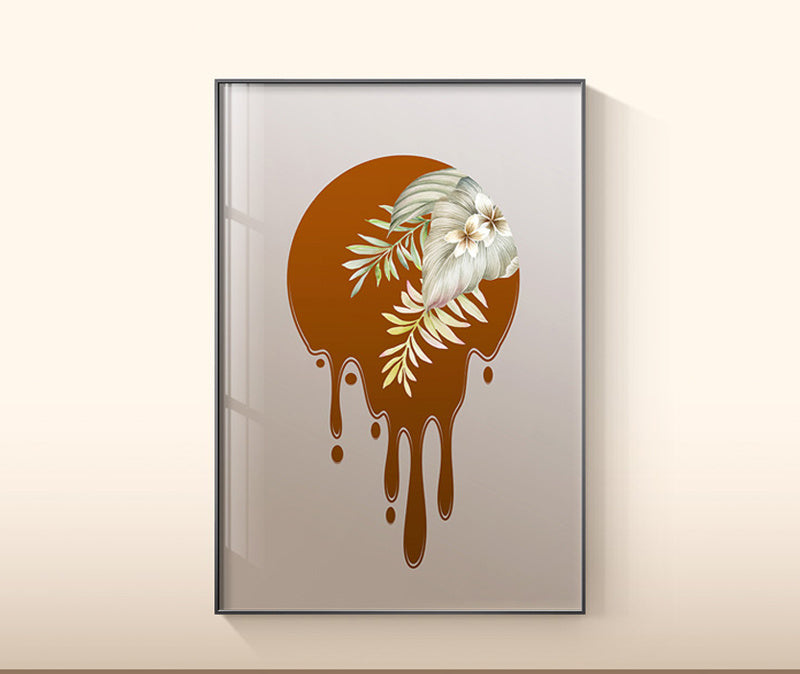 Wandbild mit Blättern auf Leinwand, botanische Wohndekoration