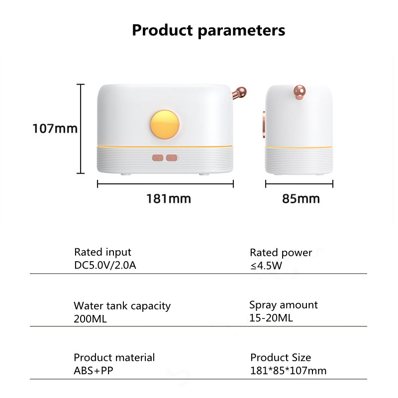 Luftbefeuchter mit Flammensimulation – Tisch-Aromadiffusor
